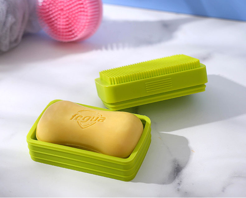 硅胶带盖肥皂盒创意搓澡刷